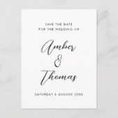 Einfache Schlichte Schwarzweißfarben und Weiß Mode Ankündigungspostkarte (Vorderseite)