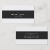 Einfache Schlichte, stilvolle Grauweiße Visitenkar Visitenkarte (Vorne/Hinten)