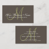 Einfache Schlichte Taupe Green Business Card Visitenkarte (Vorne/Hinten)