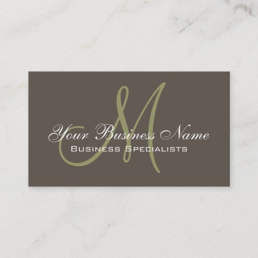 Einfache Schlichte Taupe Green Business Card Visitenkarte (Vorderseite)