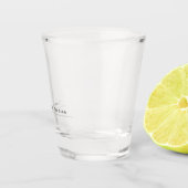 Einfache Schlichte, transparente Eigenbezeichnung Schnapsglas (Rechts)
