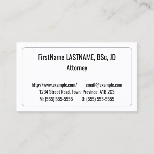 Einfache, Schlichte und einfache Visitenkarte (Vorderseite)