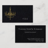 Einfache SCHLICHTE Visitenkarten Schwarzer goldene Visitenkarte (Vorne/Hinten)