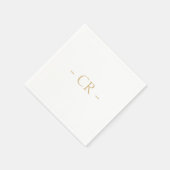 Einfache Schlichte Weißkopfelinitialen Monogramm Serviette (Ecke)