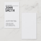 Einfache Schlichte White Web Design Business Card Visitenkarte (Vorne/Hinten)