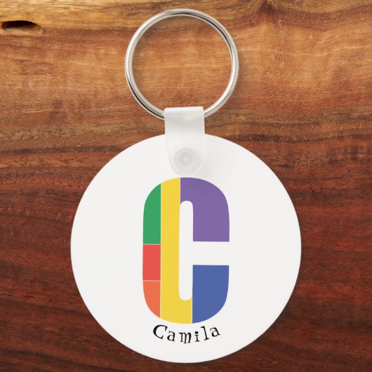 Einfache Schlüsselanhänger mit Monogramm-Kleinbuch (Vorderseite)