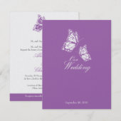 Einfache Schmetterlinge Hochzeit 2 Einladung (Vorne/Hinten)