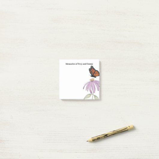 Einfache Schmetterlingsdecke Post-it Klebezettel (Auf Schreibtisch)