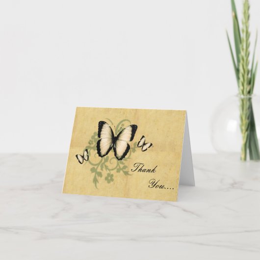 Einfache Schmetterlingskarte - Danke - Note Card (Vorderseite)