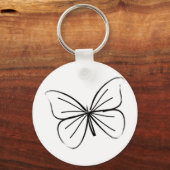 Einfache Schmetterlingslinie Zeichnend Schlüsselanhänger (Vorderseite)