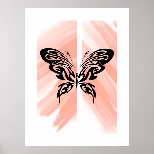 Einfache Schmetterlingsmühle-Silhouette im Hinterg Poster (Vorne)