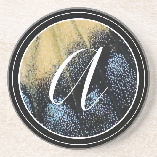 Einfache Schmetterlingswelle Gelb und Blau Getränkeuntersetzer (Vorne)