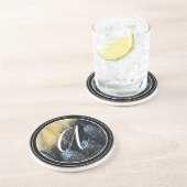 Einfache Schmetterlingswelle Gelb und Blau Getränkeuntersetzer (Seite)