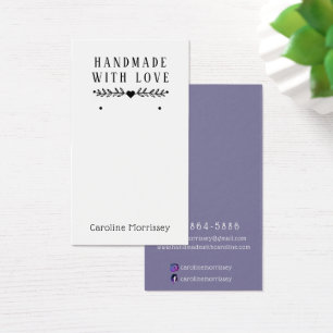 Einfache Schmuck Ohrhänger Anzeige Violette Karte