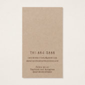 Einfache SchmuckEarring-Anzeige Rustikale Karte (Rückseite)