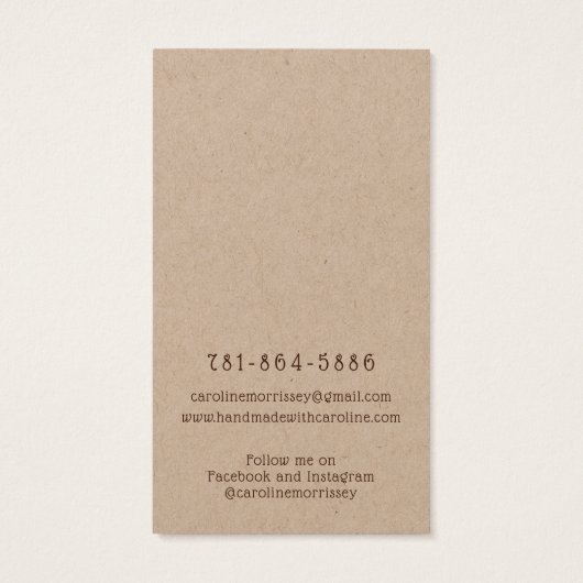 Einfache SchmuckEarring-Anzeige Rustikale Karte (Rückseite)