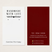 Einfache SchmuckEarring Display Burgundy Card (Vorne & Hinten)