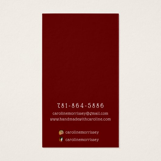 Einfache SchmuckEarring Display Burgundy Card (Rückseite)