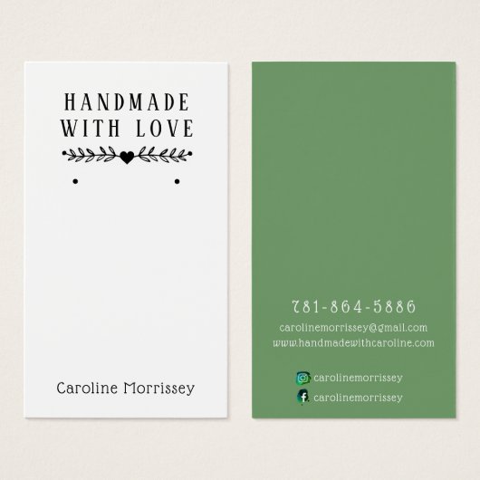 Einfache SchmuckEarring Display Green Card (Vorne & Hinten)