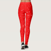 Einfache Schnee und Sterne auf Weihnachten Rot Leggings (Rückseite)