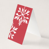 Einfache Schneeflocke auf rotem Hintergrund (Rückseite)
