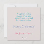 Einfache Schneeflocke Feiertagskarte (Rückseite)