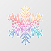 Einfache Schneeflocke Fensteraufkleber (Blatt)