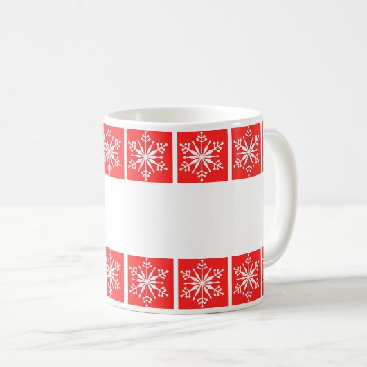 Einfache Schneeflocke Gemusterte Tasse. Kaffeetasse (VorderseiteRechts)