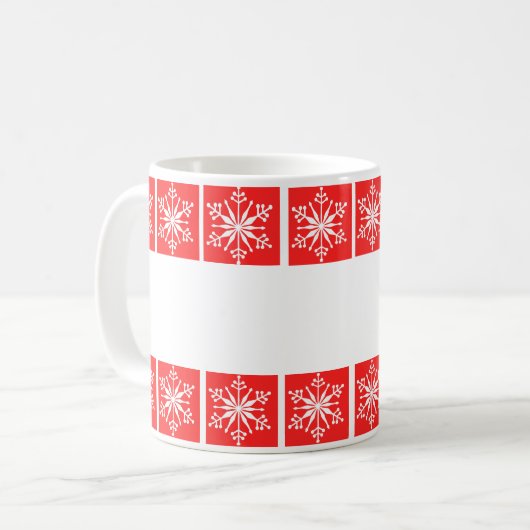 Einfache Schneeflocke Gemusterte Tasse. Kaffeetasse (Vorderseite Links)