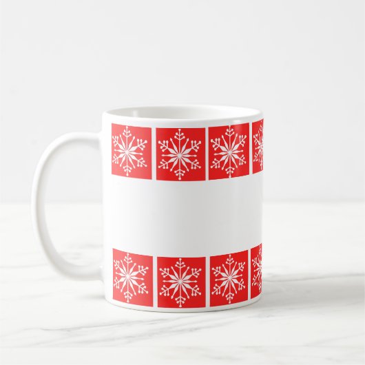 Einfache Schneeflocke Gemusterte Tasse. Kaffeetasse (Links)