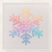 Einfache Schneeflocke Glasuntersetzer (Vorderseite)