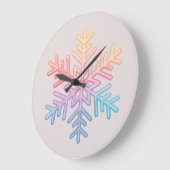 Einfache Schneeflocke Große Wanduhr (Winkel)