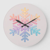 Einfache Schneeflocke Große Wanduhr (Vorderseite)