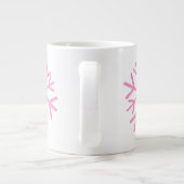 Einfache Schneeflocke Hand gezeichnet Weißrosa Jumbo-Tasse (Rückseite)