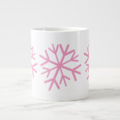 Einfache Schneeflocke Hand gezeichnet Weißrosa Jumbo-Tasse (Vorderseite)