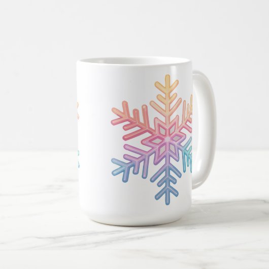Einfache Schneeflocke Kaffeetasse (VorderseiteRechts)