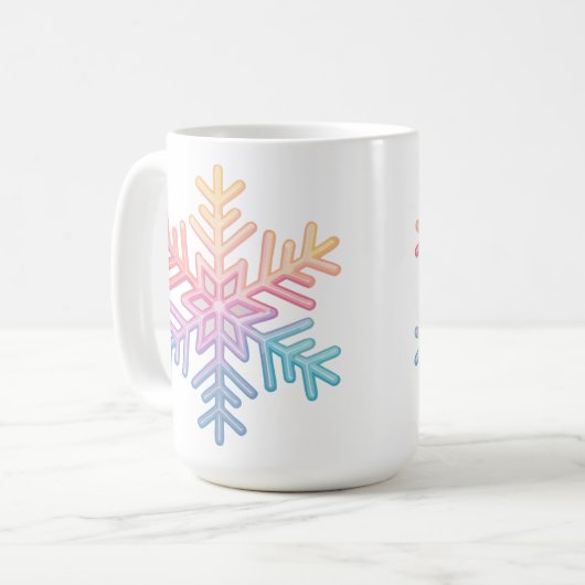 Einfache Schneeflocke Kaffeetasse (Vorderseite Links)