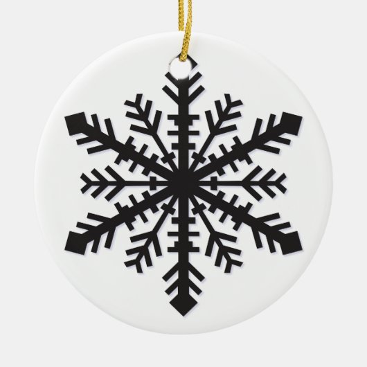 Einfache Schneeflocke Keramik Ornament (Vorne)