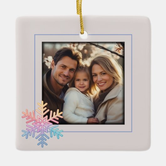 Einfache Schneeflocke Keramikornament (Vorderseite)