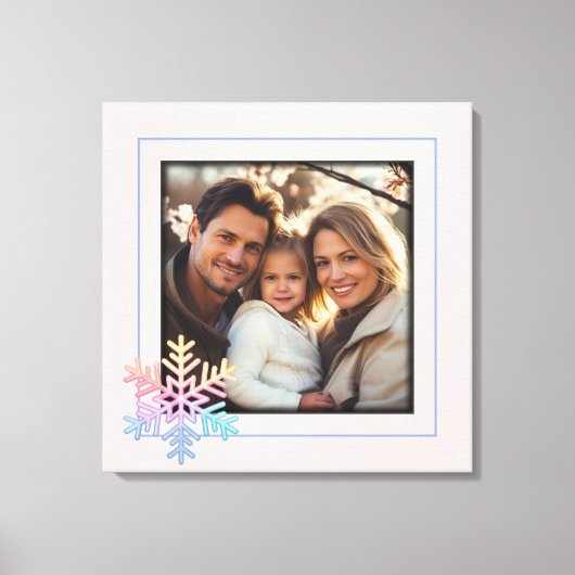 Einfache Schneeflocke Leinwanddruck (Vorderseite)