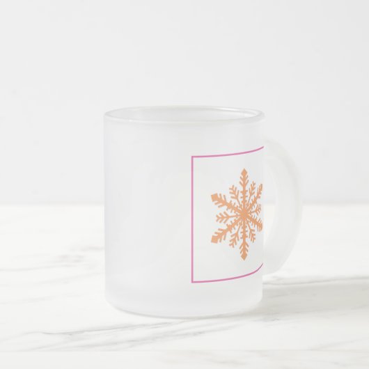 Einfache Schneeflocke Mattglastasse (VorderseiteRechts)