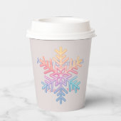 Einfache Schneeflocke Pappbecher (Rückseite)