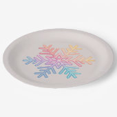 Einfache Schneeflocke Pappteller (Schrägansicht)