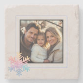 Einfache Schneeflocke Steinuntersetzer (Vorderseite)