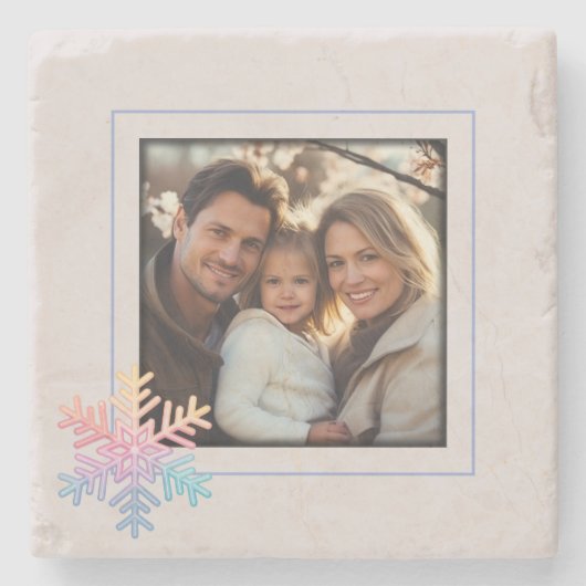 Einfache Schneeflocke Steinuntersetzer (Vorderseite)