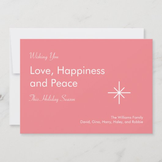 Einfache Schneeflocke Weihnachten Retro Rosa (Vorderseite)