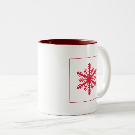 Einfache Schneeflocke Zweifarbige Tasse (VorderseiteRechts)
