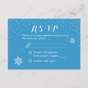 Einfache Schneeflocken Blue Winter Wedding RSVP Ka