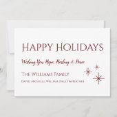 Einfache Schneeflocken Happy Holidays Weihnachtska (Vorderseite)