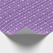 Einfache Schneeflocken Lila Kariert Geschenkpapier (Ecke)